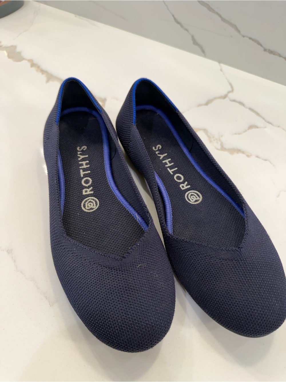 Rothy's Navy Knit Slip-On Flats